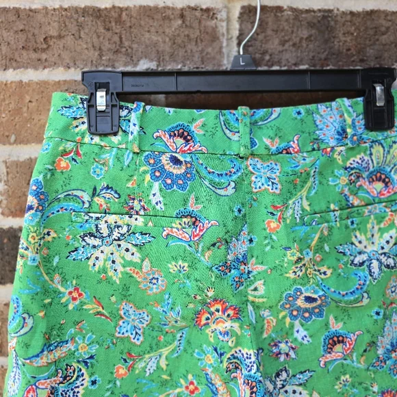 Talbots Green Floral Linen Blend Shorts Women’s Size 4 High Rise Summer - Picture 5 of 10